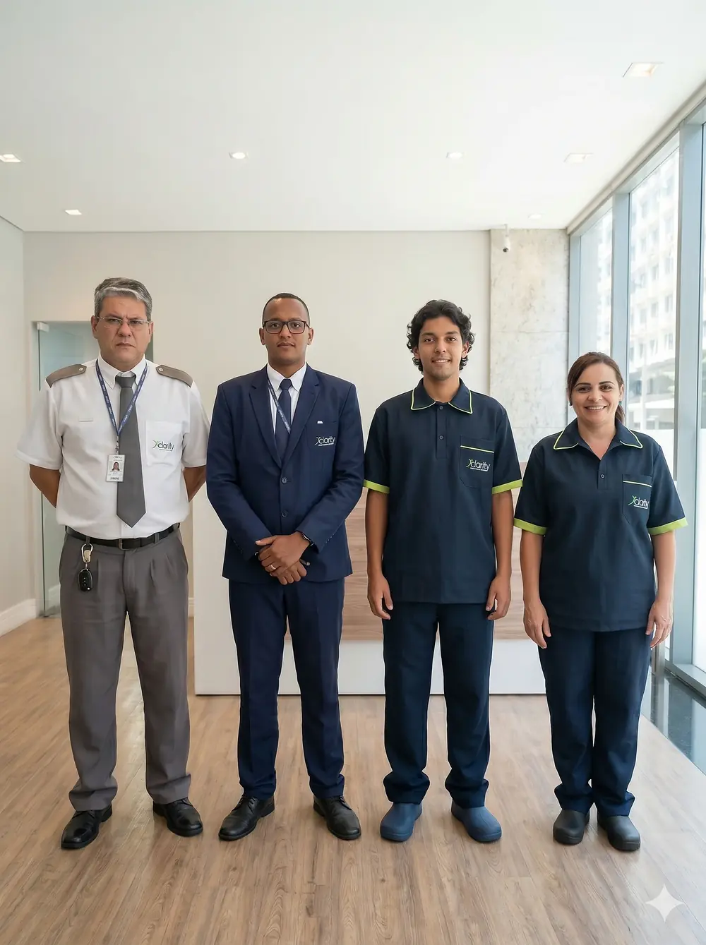 Equipe da Clarity Serviços em ambiente corporativo